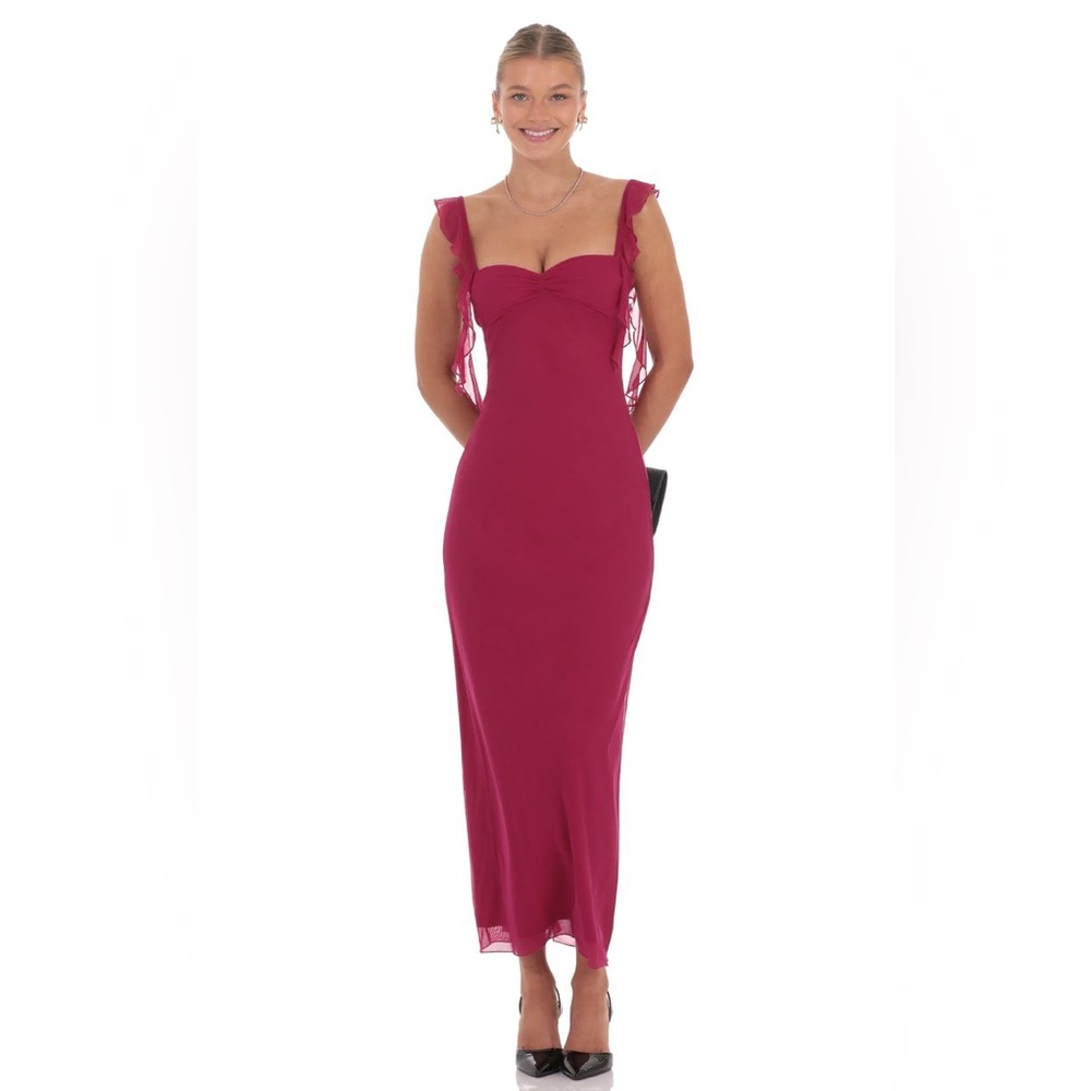 Tassel Strap Maxi Dress in Magenta
